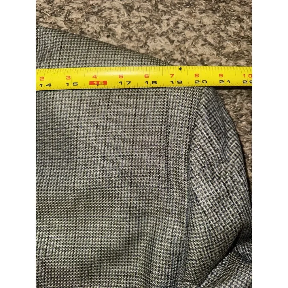 Lauren Ralph Lauren Mens 44S Gray Silk Wool Sport Coat Blazer Check
